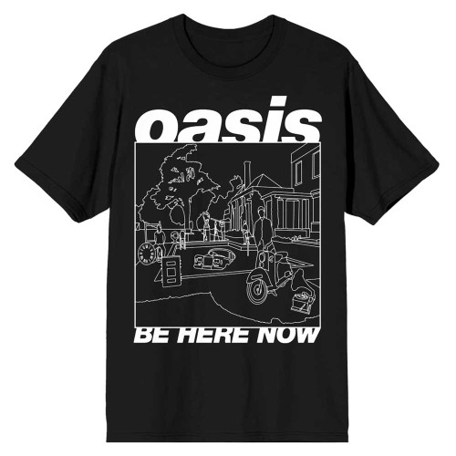 Oasis Unisex T-Shirt Be Here Now Line Drawing