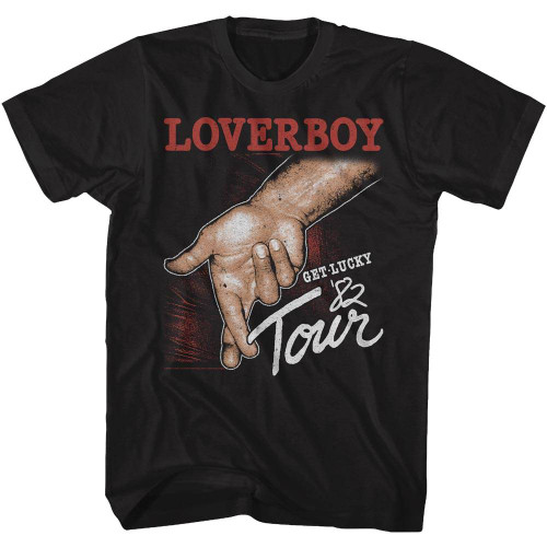 Loverboy Get Lucky Tour Black Adult T-Shirt