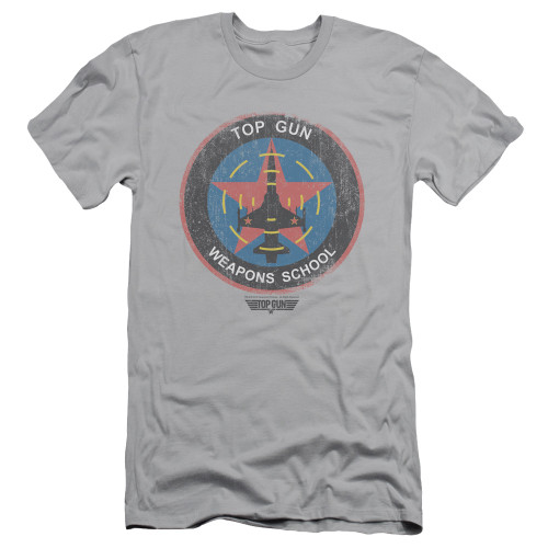 Top Gun Flight School Logo S/S Adult 30/1 TShirt Silver