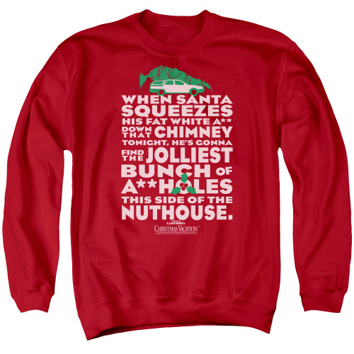 Christmas Vacation Jolliest Bunch Adult Crewneck Sweatshirt Red