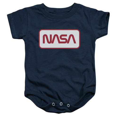 NASA Rectangular Logo Baby Onesie T-Shirt Navy 6Mos