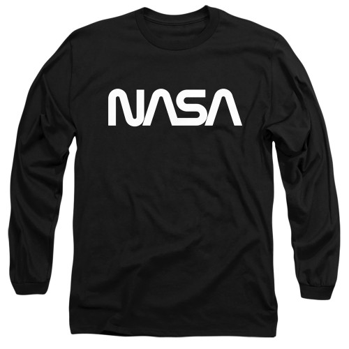 NASA Worm Logo Adult Long Sleeve T-Shirt Black