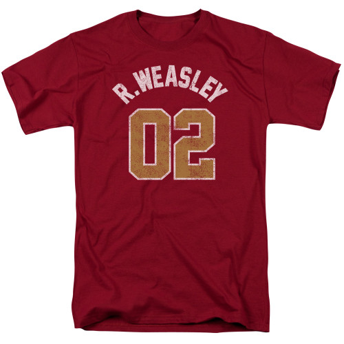 Harry Potter Weasley Jersey Adult 18/1 T-Shirt Cardinal