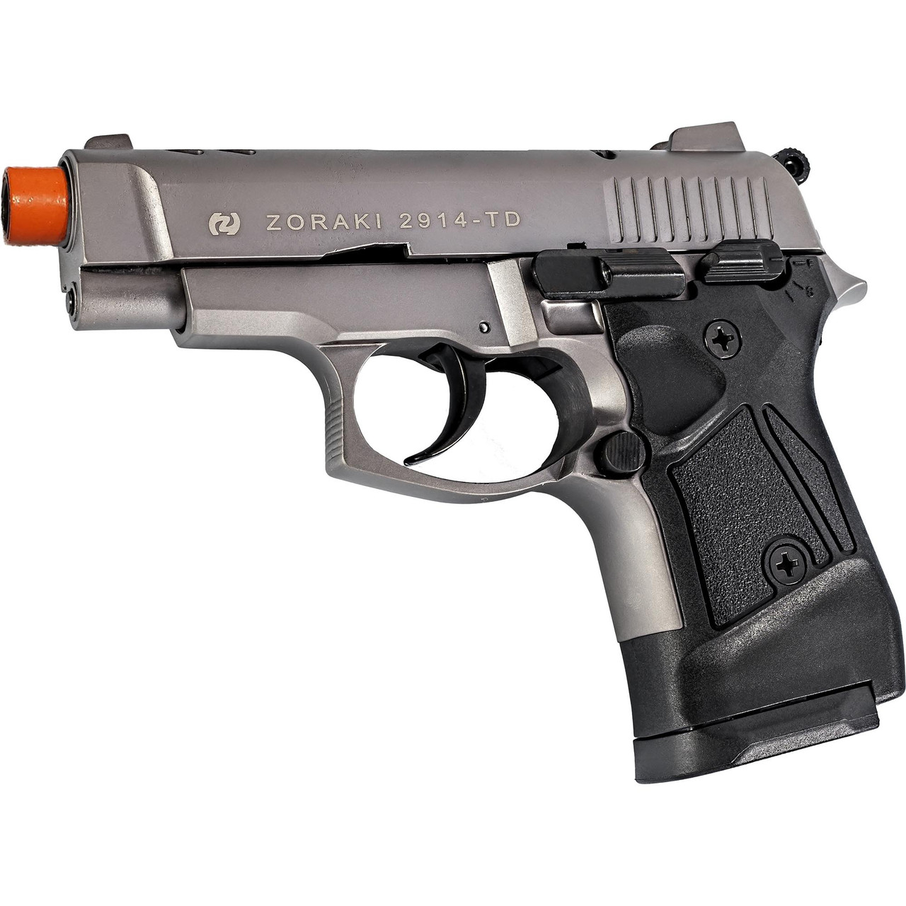ZORAKI 2914 Semi  Auto Blank Pistol - Titanium