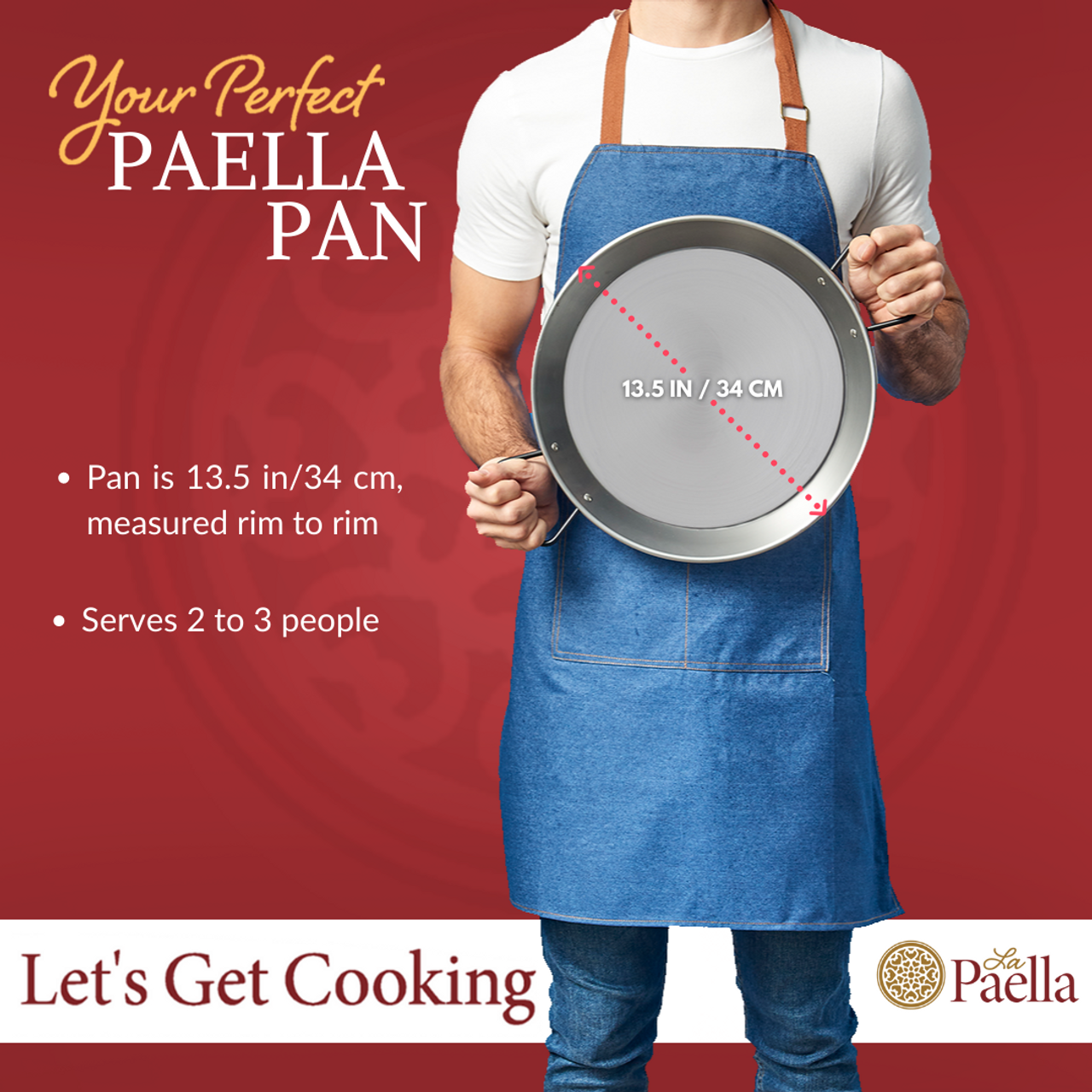 13.5 Carbon Steel Paella Pan (34 cm) La Paella