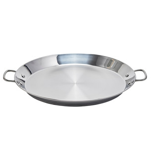 14" Stainless Flat Bottom Paella Pan for Induction (36 cm)