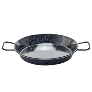 13.5" Enameled Steel Flat Bottom Paella Pan for Induction (34 cm)