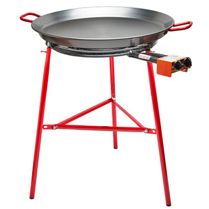 Handles of the paella pan are black (not as pictured).