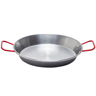 10" Carbon Steel Paella Pan with Red Handles from Spain (26 cm)