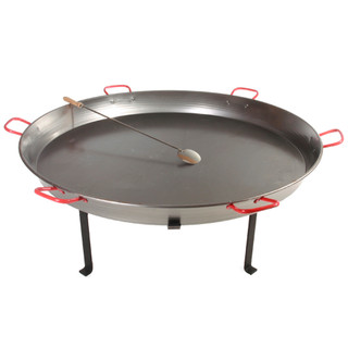 60 inch Carbon Steel Paella Pan with Red Handles from Spain (150 cm)