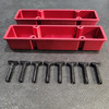 1/4 Scale V8 Aluminum Red Valve Covers (2) & Black Wing Nuts (8)