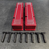 1/4 Scale V8 Aluminum Red Valve Covers (2) & Black Wing Nuts (8)