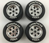1/4 Scale Cobra Halibrand Wheel & Tire Set Chrome/Chrome (4)