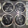 1/4 Scale Wheel & Tire Set 12 Spoke Black/Chrome (4)