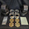 1/4 Scale 3" Inch Wheel & Tire Set 6 Spoke Gold Bronze / Chrome (4)