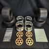 1/4 Scale 3" Inch Wheel & Tire Set 6 Spoke Gold Bronze / Chrome (4)