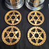 1/4 Scale 3" Inch Wheel & Tire Set 6 Spoke Gold Bronze / Chrome (4)