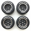 1/4 Scale Cobra Halibrand Wheel & Tire Set Chrome/Black (4)