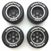 1/4 Scale Cobra Halibrand Wheel & Tire Set Chrome/Black (4)