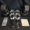1/4 Scale 3" Inch Wheel & Tire Set 12 Spoke Black / Chrome (4)