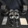 1/4 Scale 3" Inch Wheel & Tire Set Multi Spoke Black / Chrome (4)