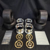 1/4 Scale 3" Inch Wheel & Tire Set 12 Spoke Gold / Chrome (4)