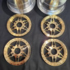 1/4 Scale 3" Inch Wheel & Tire Set 12 Spoke Gold / Chrome (4)