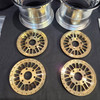 1/4 Scale 3" Inch Wheel & Tire Set Multi Spoke Gold / Chrome (4)