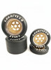 1/4 Scale Wheel & Tire Set 6 Spoke Chrome/Gold Bronze (4)
