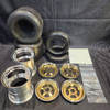 1/4 Scale Wheel & Tire Set 5 Spoke Gold / Chrome (4)