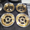 1/4 Scale Wheel & Tire Set 5 Spoke Gold / Chrome (4)