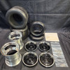 1/4 Scale Wheel & Tire Set Multi Spoke Black / Chrome (4)