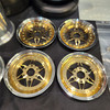 1/4 Scale Wheel & Tire Set 12 Spoke Gold / Chrome (4)