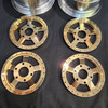 1/4 Scale 3" Inch Wheel & Tire Set 5 Spoke Gold / Chrome (4)