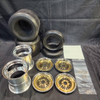1/4 Scale Wheel & Tire Set Multi Spoke Gold / Chrome (4)