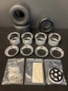 1/4 Scale Wheel & Tire Set 6 Spoke Chrome/Black (4)