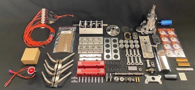 1/4 Scale V8 Unassembled Nitro Powered Engine Kit