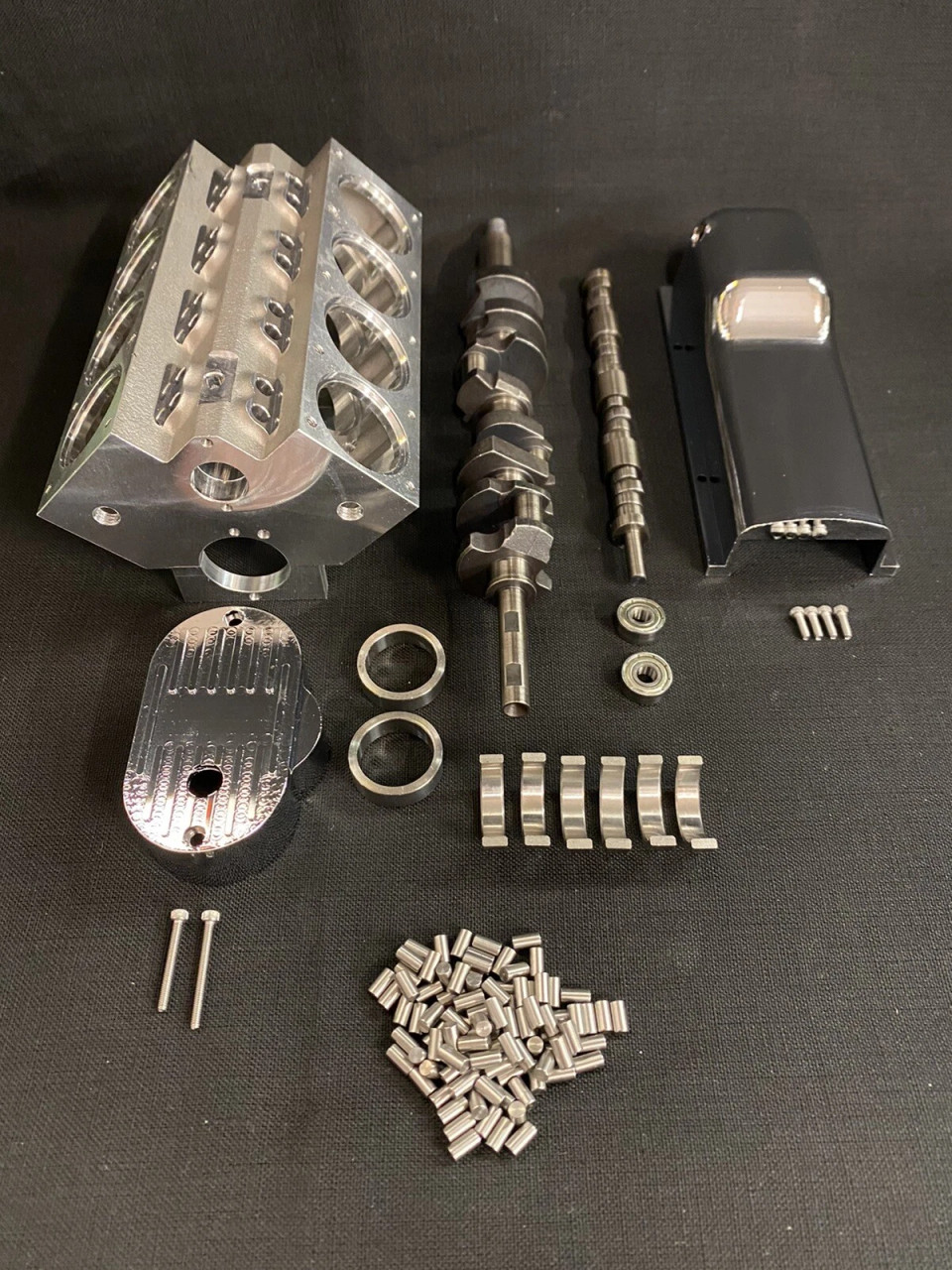 1/4 Scale V8 Engine Block, Crankshaft, Camshaft, Oil Pan & Timing cover Set