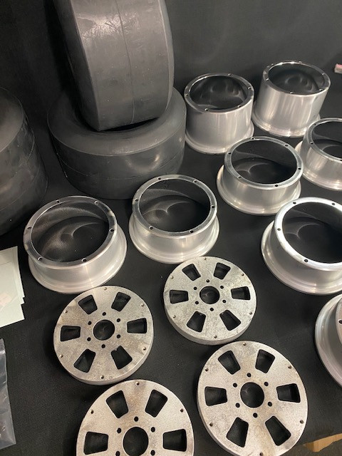 1/4 Scale Cobra Halibrand Wheel & Tire Set Chrome/Chrome (4)