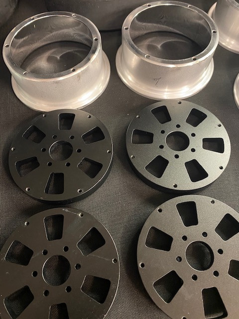 1/4 Scale Cobra Halibrand Wheel & Tire Set Chrome/Black (4)