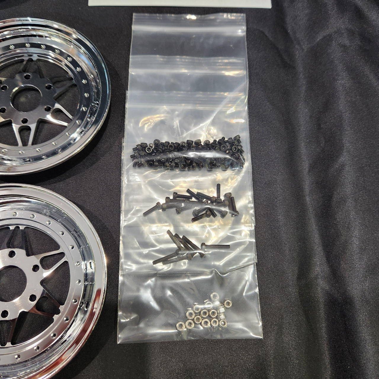 1/4 Scale Wheel & Tire Set 12 Spoke Chrome/Chrome (4)