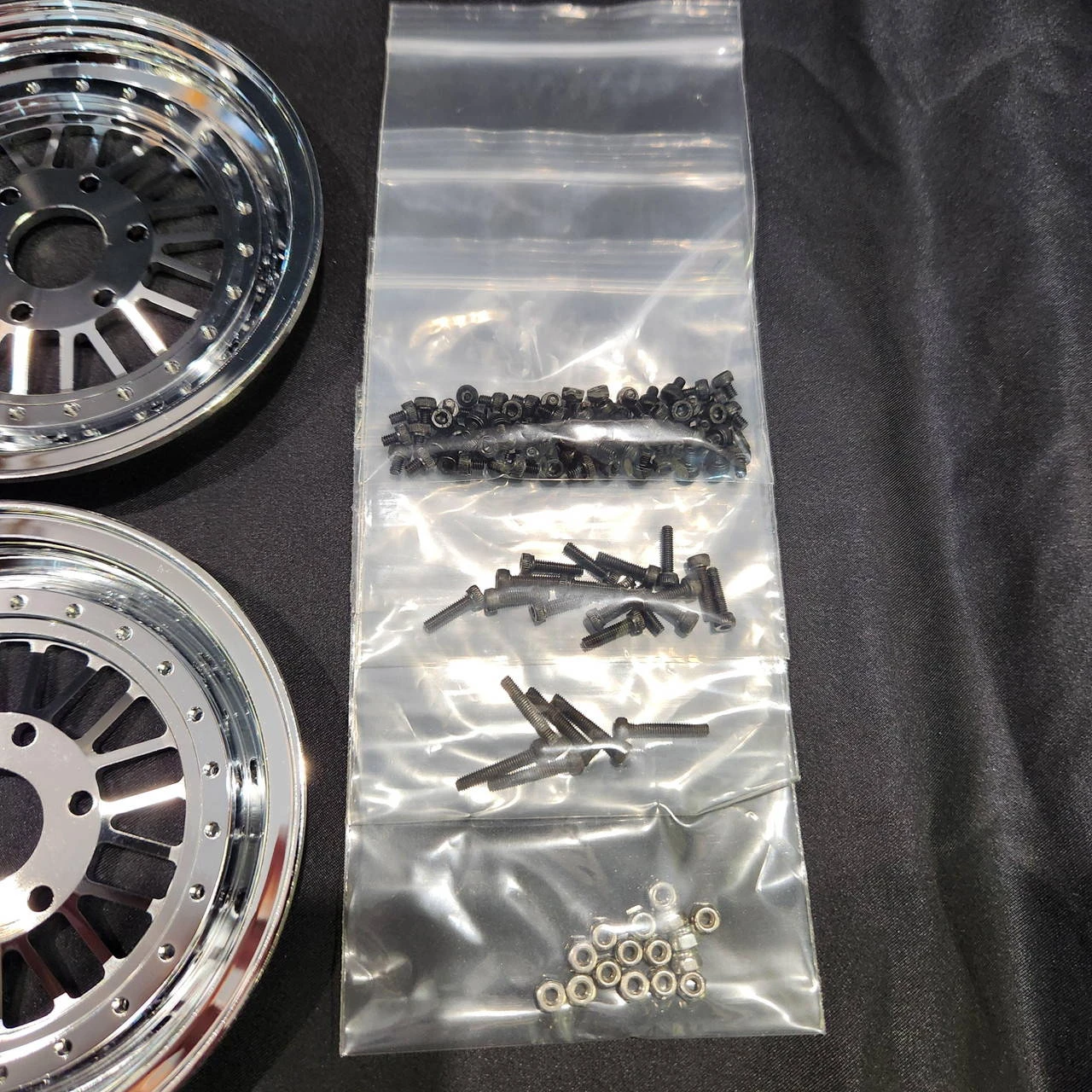 1/4 Scale Wheel & Tire Set Multi Spoke Chrome / Chrome (4)