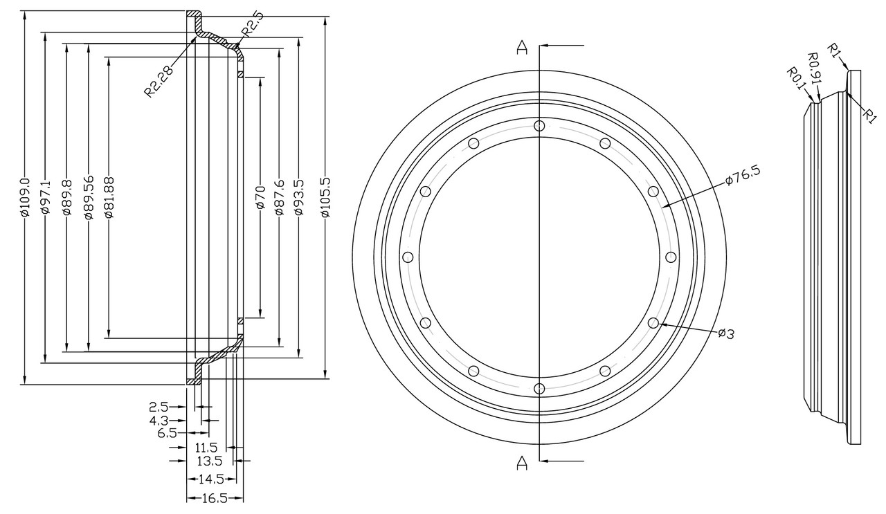 1/4 Scale Thin Chrome Wheel Half (1)