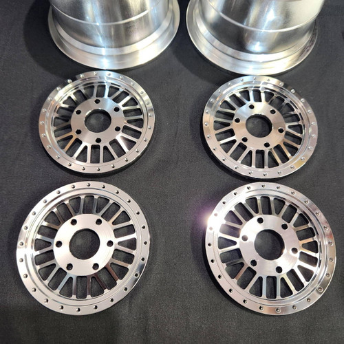 1/4 Scale 3" Inch Wheel & Tire Set Multi Spoke Chrome / Chrome (4)