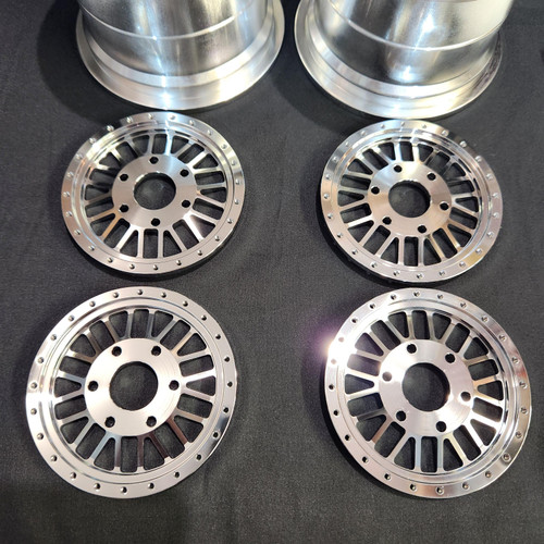 1/4 Scale 3" Inch Wheel & Tire Set Multi Spoke Chrome / Chrome (4)