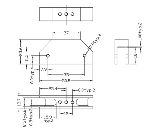 1/4 Scale 1934 Ford rear 4 link bracket