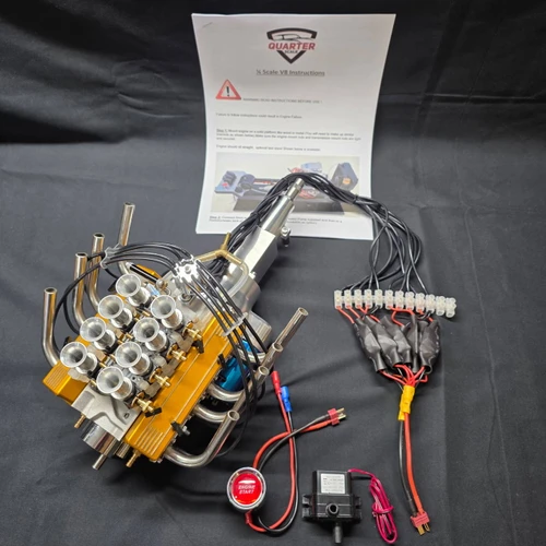 1/4 Scale V8 Nitro Powered 8 Carburettor Engine