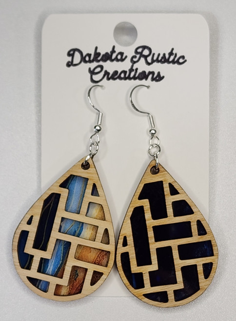 Rectangles -Birch -Blue Gold