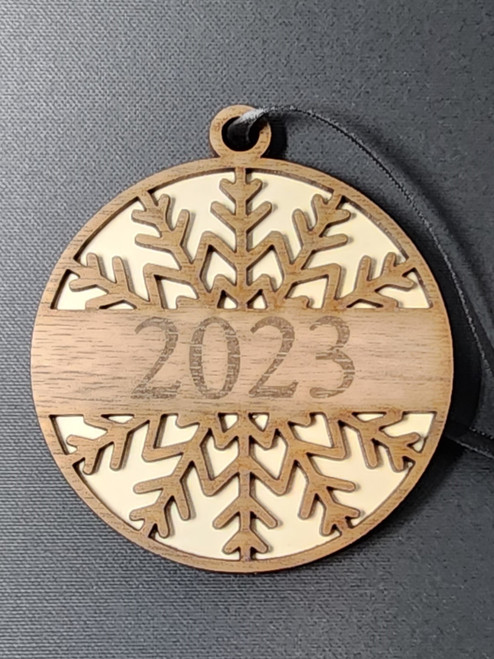 Date snowflake christmas ornament