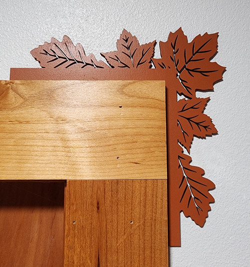fall leaves burnt orange on door corner fall leaves burnt orange on door corner